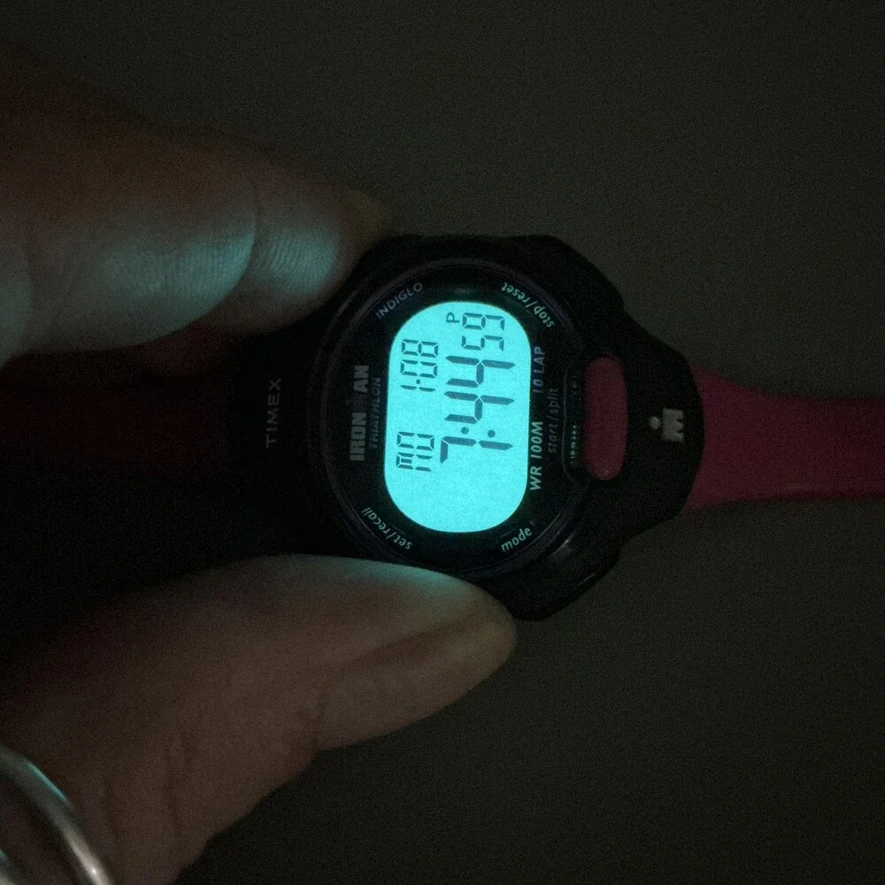 Timex Ironman Triathlon Womens Watch 34mm Black Pink 10 Lap Indiglo New Battery
